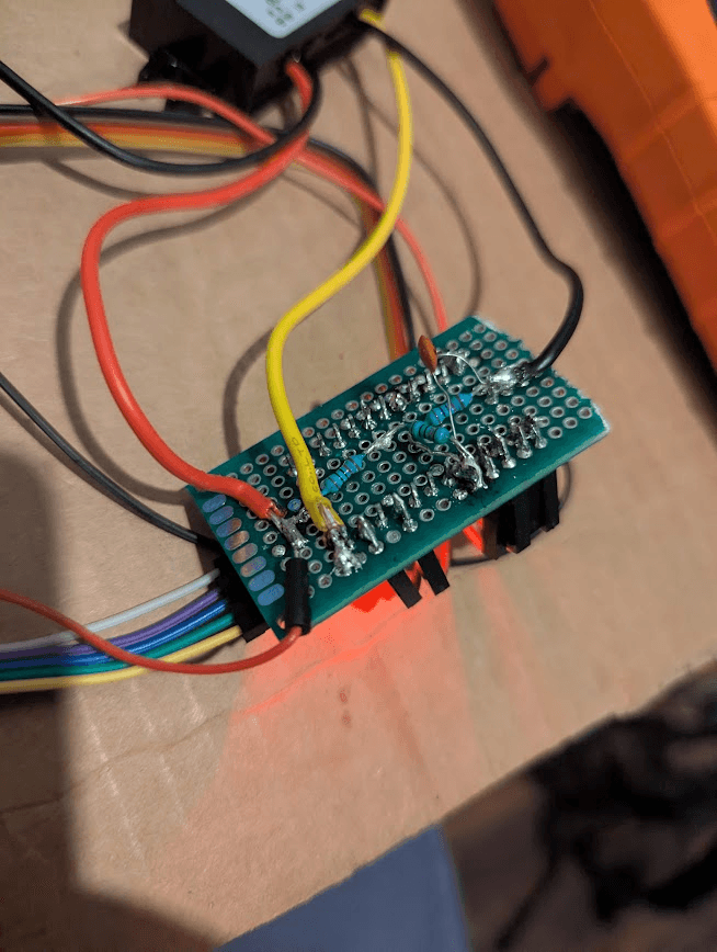 soldered perfboard for the skateboard